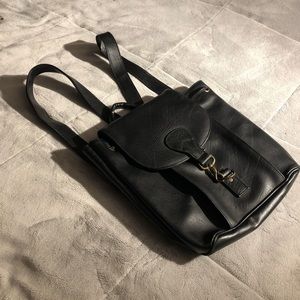 Bloomingdale’s Leather Backpack with Gold accents